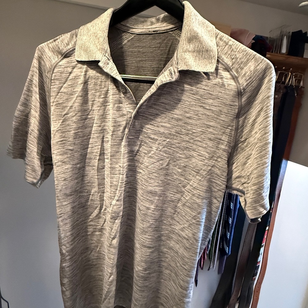 lululemon athletica Men's Heathered Gray Polo Shirt